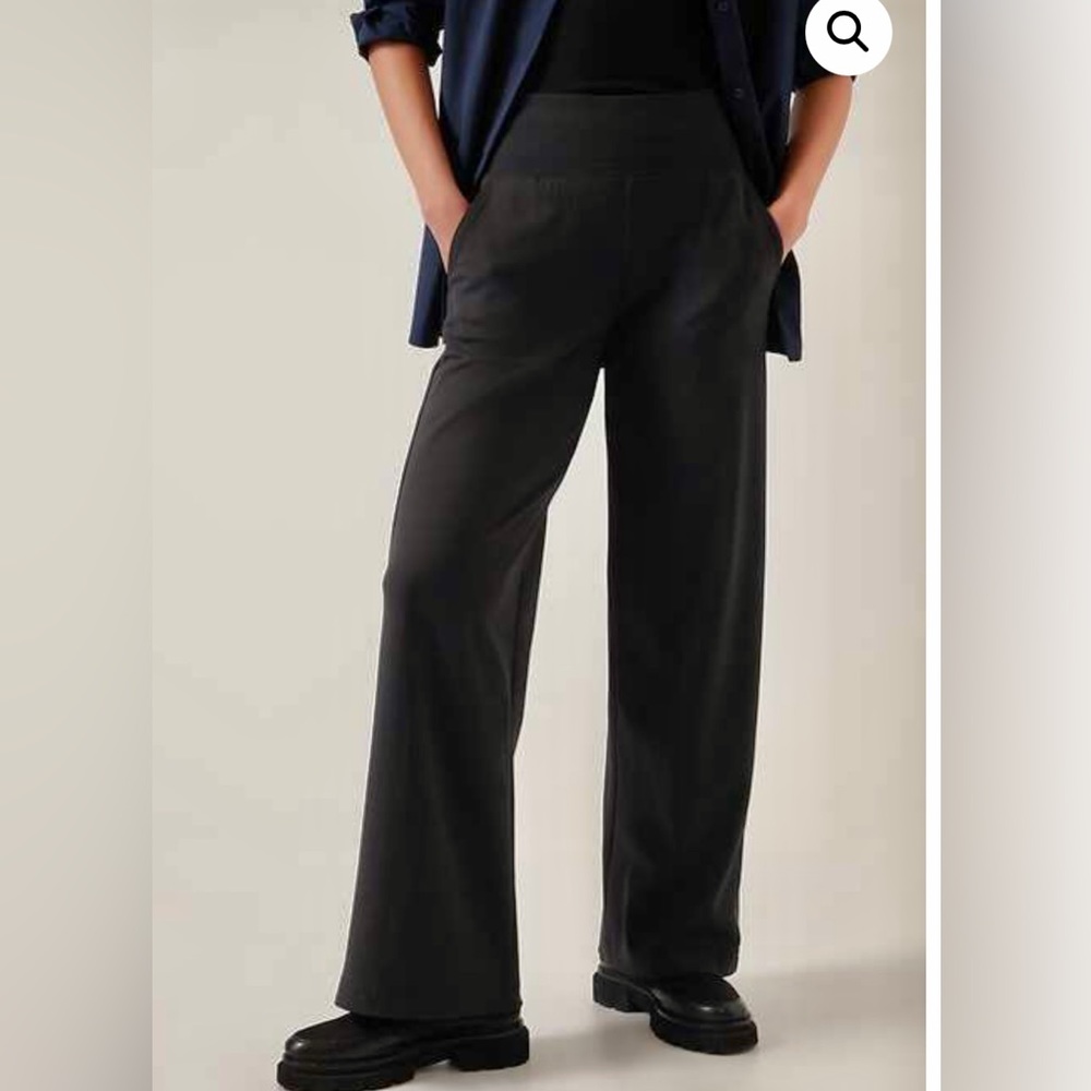 NWT-Athleta Black Venice Wide Leg Pant, Large